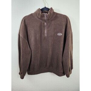 Dazy Juniors Size XL Youth Brown Fleece Quarter-Zip Pullover Sweater
